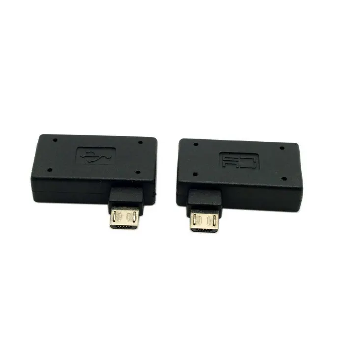 Jimier 2 шт. левый и правый угловой 90 градусов Micro USB 0 хост-адаптер OTG с питанием для