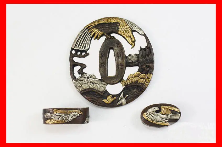 TFK033 самурайский Катана Орел и сосна TSUBA фучи Кашира фитинги для DIY | Дом сад