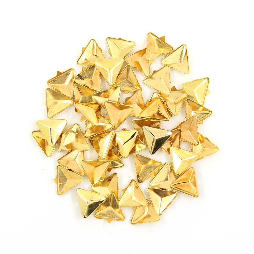 100pcs High Quality 12/16MM Rivets Metal Studs Gold Three Claws Rivet For Leather Spikes Shoes Clothes Bracelet | Дом и сад
