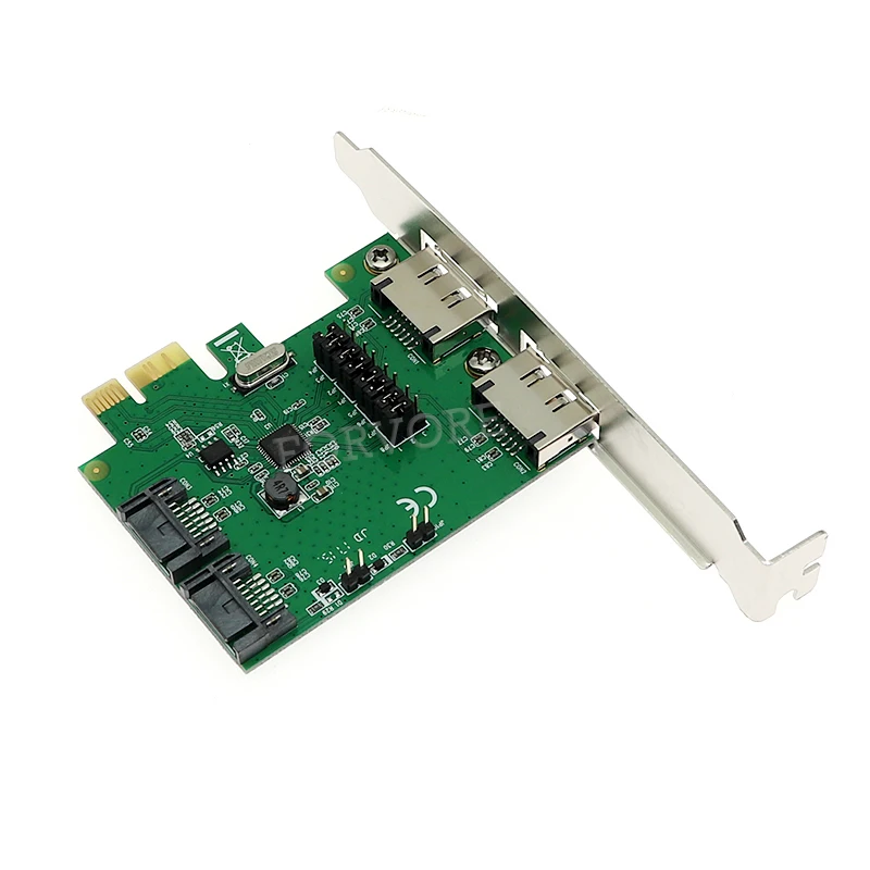 PCI E Express 2x SATA3 SATA3.0 6 ГБ/сек. + eSATA SATA III карта с низкопрофильным кронштейном|Платы