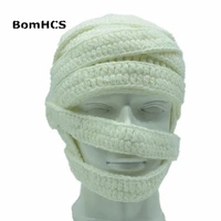 bomhcs novetly cool zombie mask beanie bandage 100 handmade knitted funny hat cap