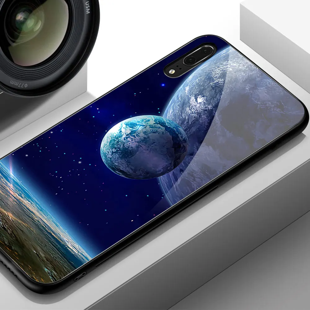 Для Huawei Mate 20 Pro Чехол Galaxy Space стеклянный чехол для 10 P10 P20 P30 Honor Play Nova 3e Note | Мобильные