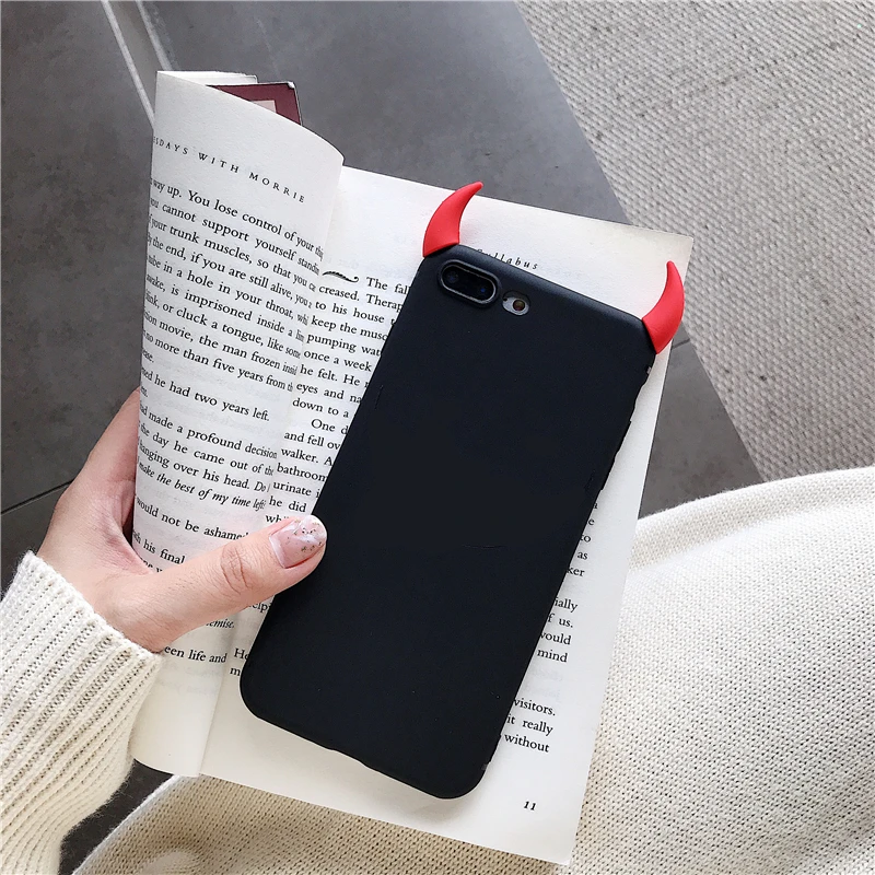 Чехол для телефона Evil iPhone X XS 11 12 mini Pro Max XR 7 8 Plus 6 6S SE 5 5S Чехлы Devil OX Horns Demon Angle мягкий