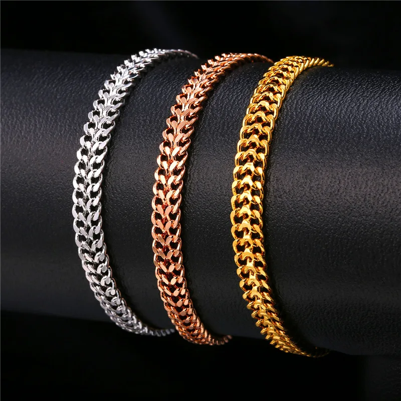 Collare Mesh Chain Men Jewelry Sets Gold/Rose Gold/Silver Color Wholesale Hip-hop Bracelet Necklace Set S187 | Украшения и