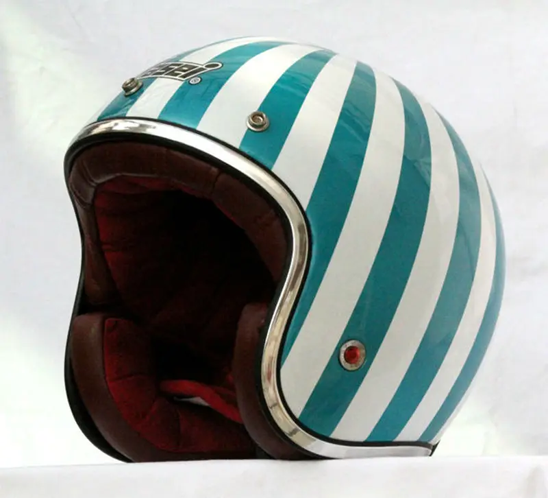 MASEI синий 501 рубиновый мотокросса шлемы Винтаж Ретро шлем половина открытый ABS для