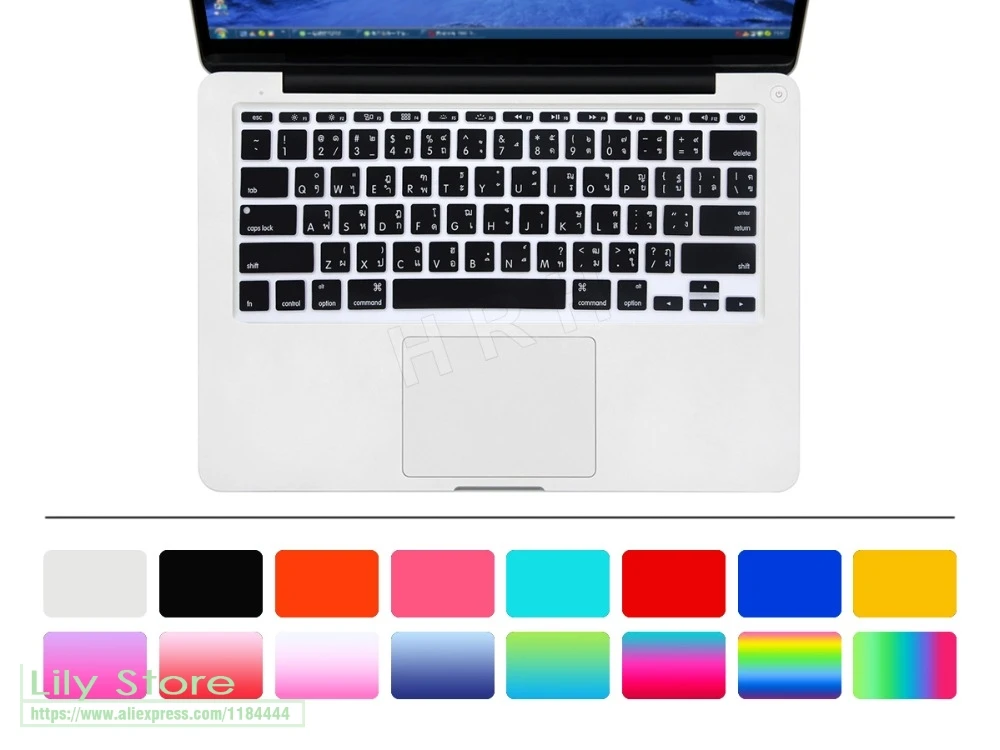 Силиконовый чехол для клавиатуры на тайском языке Защитная пленка Apple MacBook Air 11