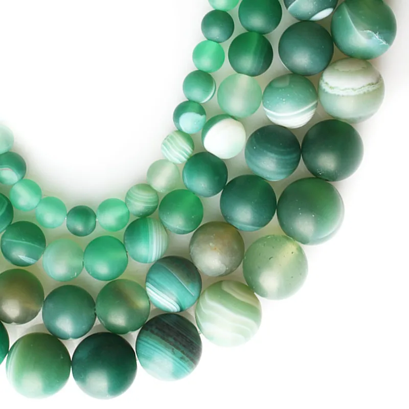 

6-16 мм натуральный Круглый матовый зеленый агат полосатый оникс бусины для изготовления ювелирных изделий 15 "рукоделие DIY бусины
