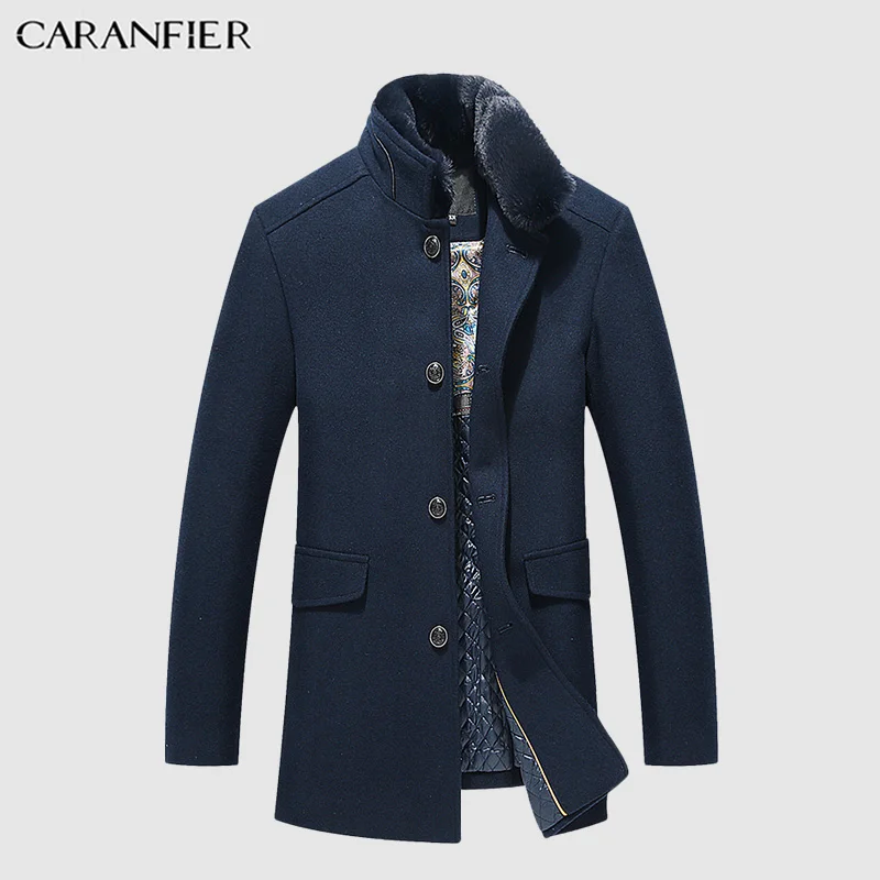 CARANFIER Новая Осенняя мужская куртка повседневная плюс бархатная брендовая