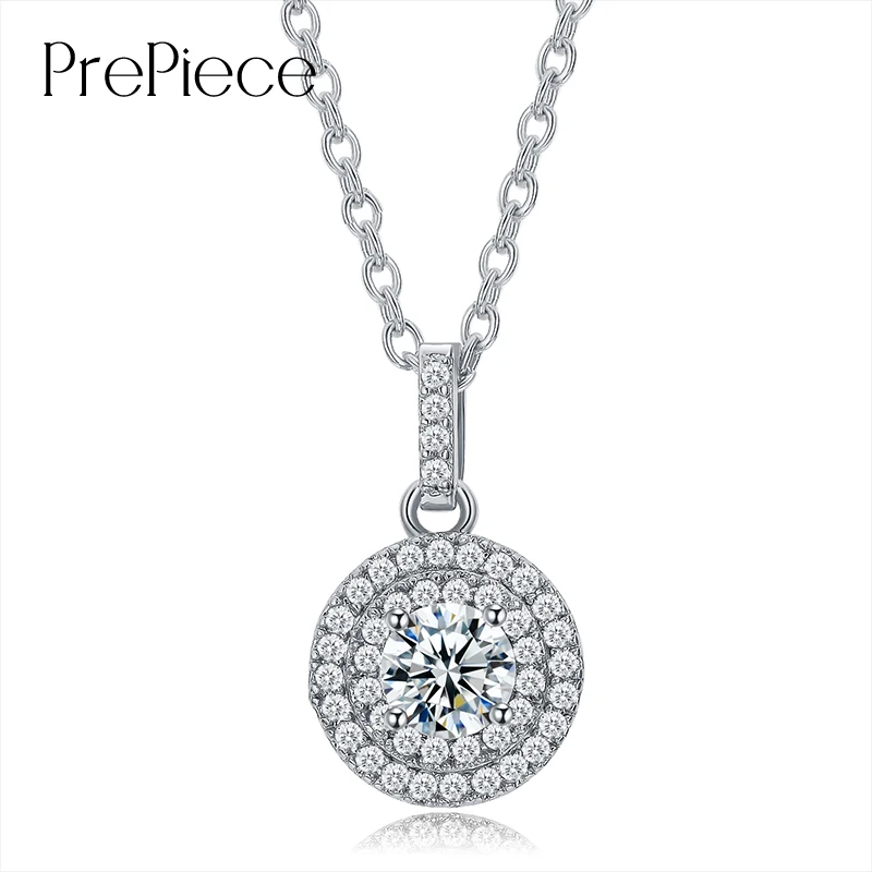 Prepiece Марка Кольер Femme Мода круглый фианит звено цепи Подвески для Для женщин