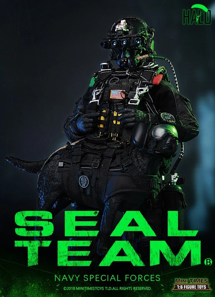 Мини игрушки Таймс MT M013 США военно морской спецназ Seal Team HALO 1/6 фигурка с собакой|neca