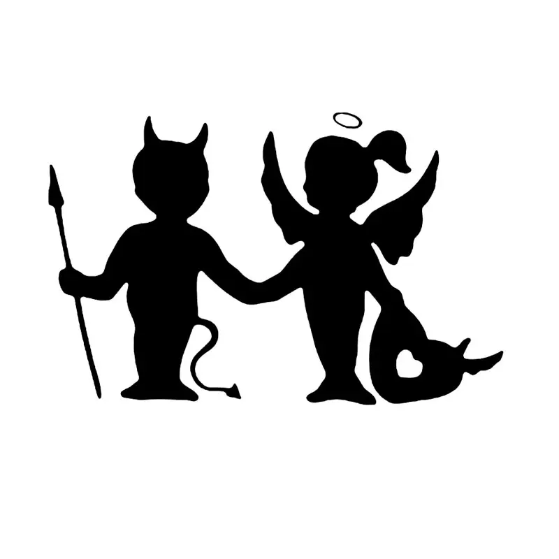 

Devil and Angel Cars Stickers 3D Vinyl Car Wrap for Auto Goods Decals Accessories Automovil Products Funny Motorcycle Decoration