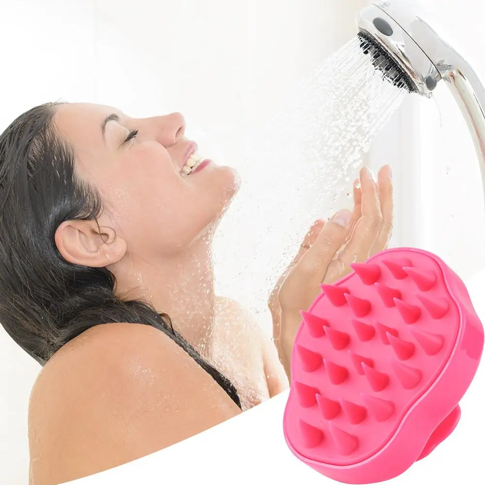 Silicone Head Body Scalp Massage Brush Comb | Shampoo Hair Washing Comb | Shower Brush | Bath Spa Slimming Massage Brush image 5
