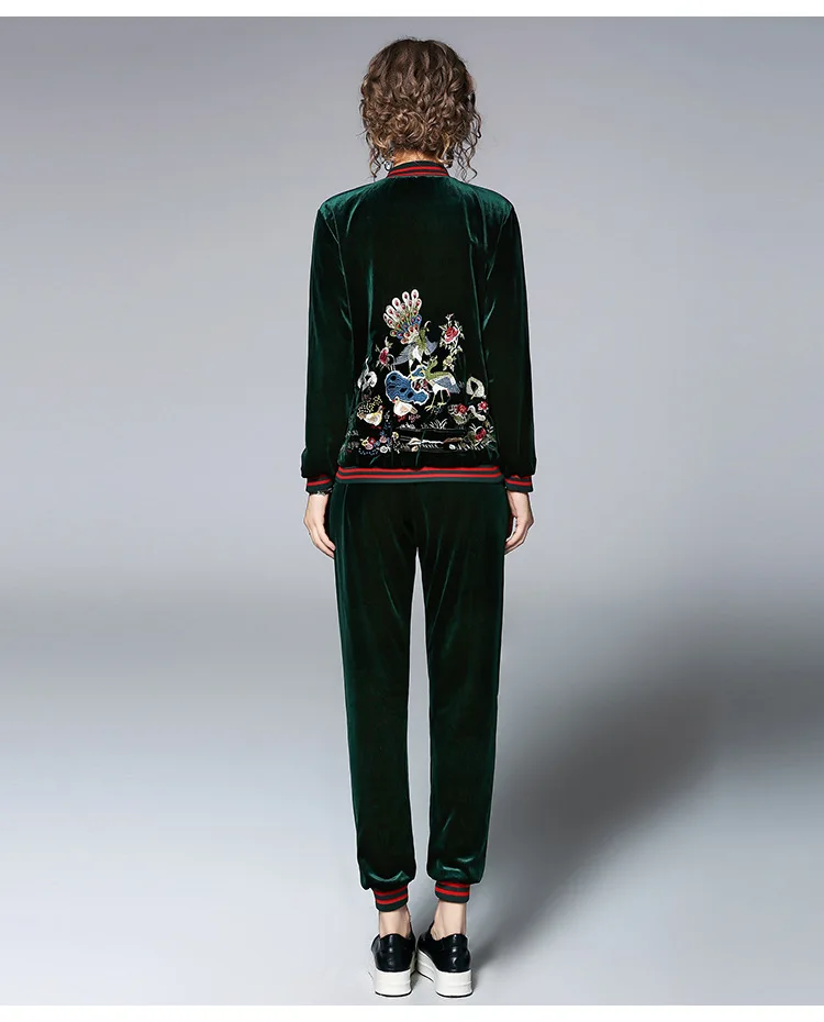 Бархатная куртка с вышивкой yokosuka повседневный спортивный костюм для женщин |