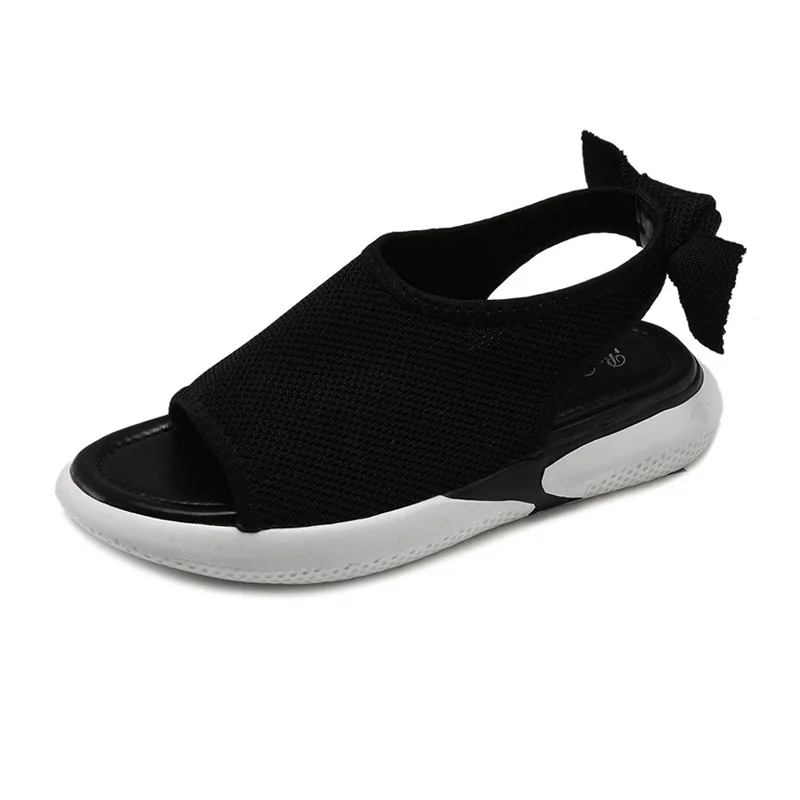 Sandals Female 2019 Summer new student leisure sports sandals flat bottom bow net breathable female | Обувь