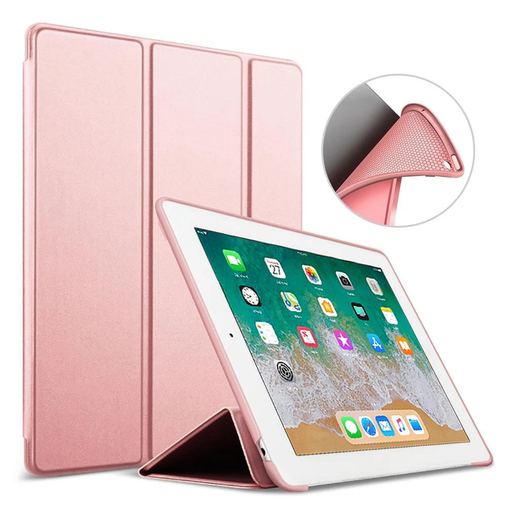 Мягкий силиконовый чехол на заднюю панель для Apple iPad 9,7 Air 1 2 5 6 5th 6th Generation Smart Sleep Awake кожаный чехол Funda Coque