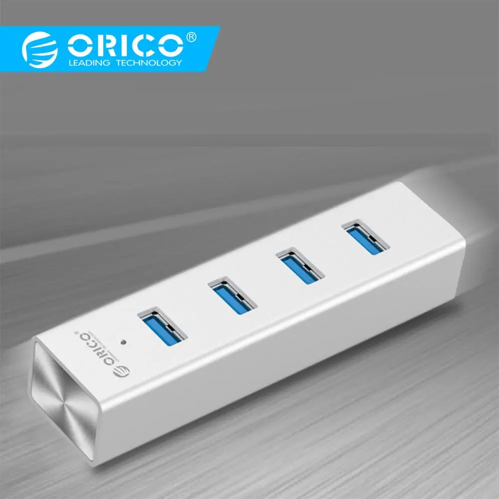 ORICO USB концентратор из алюминиевого сплава 4 порта Высокоскоростной 3 0 с портом