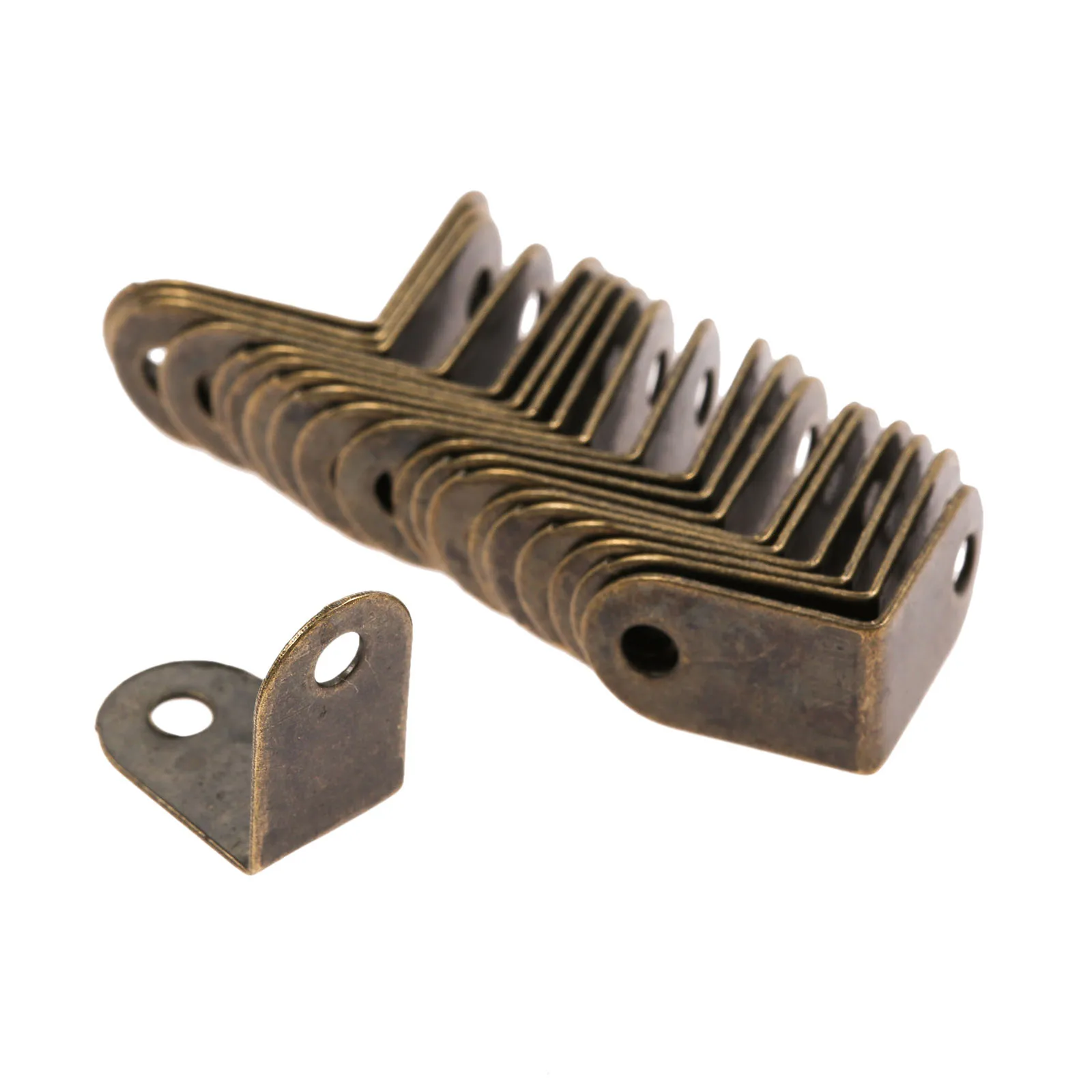 DRELD 20Pcs Iron Decorative Antique Jewelry Wine Gift Box Wooden Case Corner Protector Guard Bronze Decorate Your Desk 15*9mm |