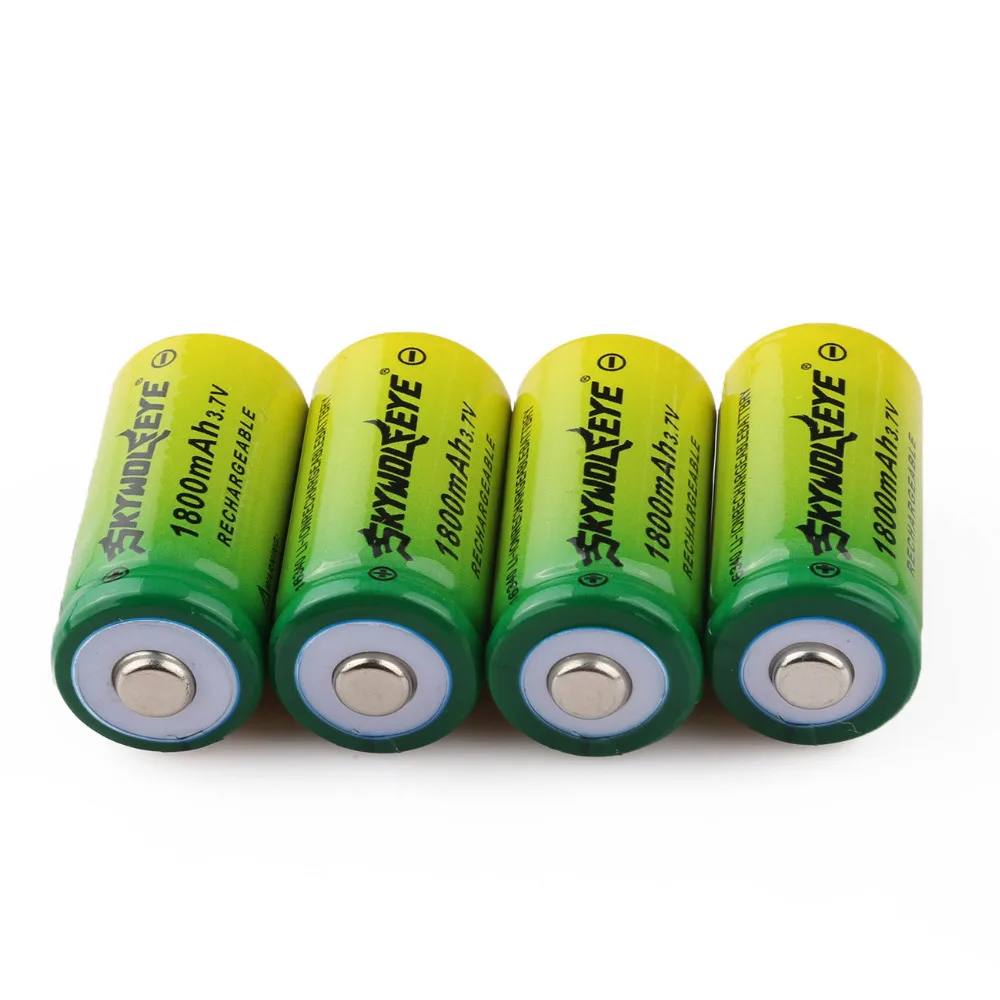 3.7V 1800mAh Lithium Li-ion 16340 Battery CR123A Rechargeable Batteries 3.7V CR123 for Laser Pen LED Flashlight Cell