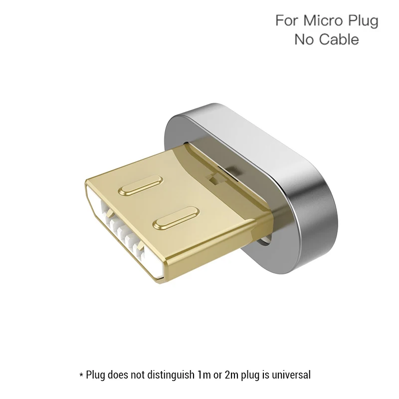 For Micro Plug Магнитный зарядный кабель 1 м, кабель Micro USB для iPhone XR XS Max X 8 7 6 S, магнитное зарядное устройство usb type C, светодиодный кабель для зарядки - Тип штекера: For Micro Plug