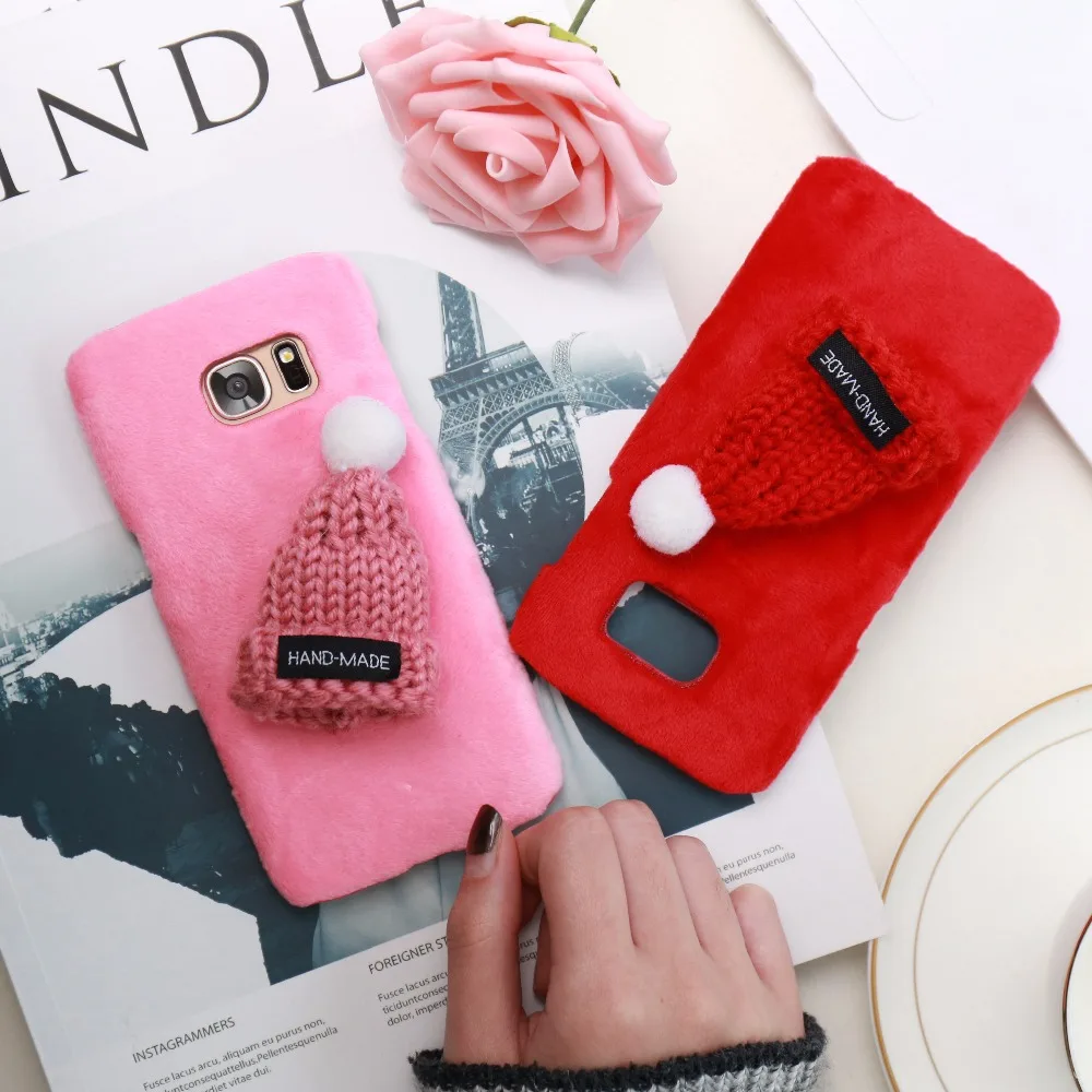 KISSCASE Case For Samsung Galaxy S7 Edge S6 Phone 3D Cute Lovely Christmas Cap Cartoon Back Cover for S8 Plus |