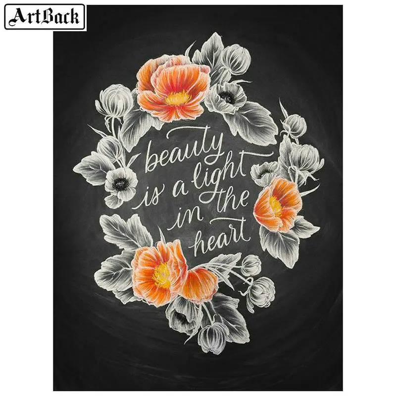 5d diy diamond painting blackboard flower picture full square crystal mosaic embroidery decoration | Дом и сад