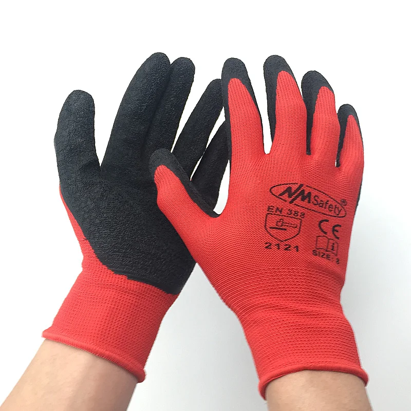 3 пары перчатки из латекса с резиновым покрытием|coated work gloves|work gloveslatex coated gloves |