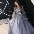 Женское вечернее платье до пола It's YiiYa, красвечерние платье с длинными рукавами и аппликацией, расшитое бисером