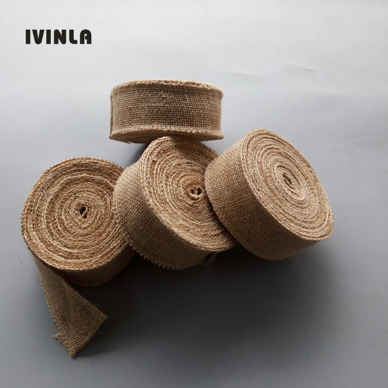 

5PCS/Lot 5CMx10M Natural Jute Roll For wedding Party Decoration Gift Packing