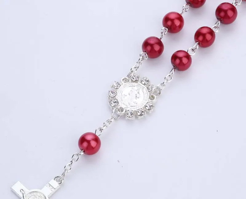 Католические Четки Ожерелье стеклянные бусины четки католические религиозные