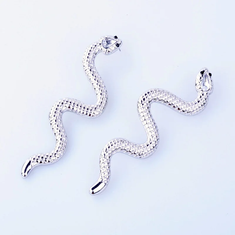 Женские Висячие серьги в стиле панк со змеиным кристаллом Преувеличенные