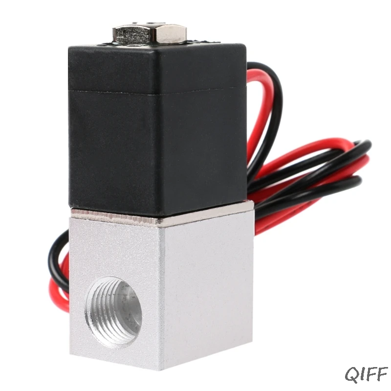 1/" AC/DC 12V 2 Way нормально закрытый Пневматического клапана Алюминий Электрический соленоидный воздушный клапан Mar28