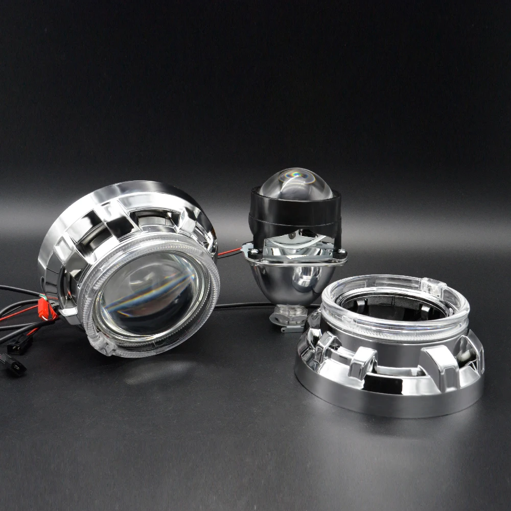 2 5 дюймовые мини линзы проектора bi xenon с DRL ангельские глазки кожухи подходят для H1