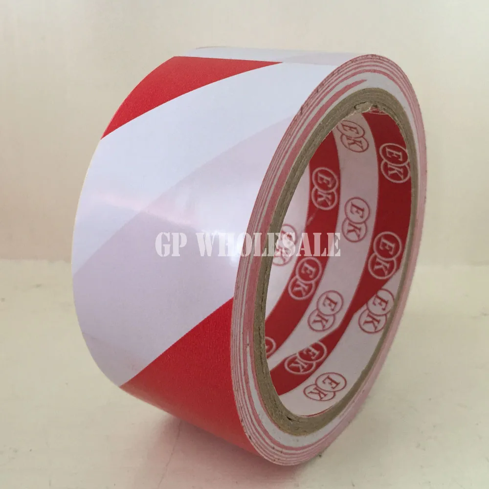 

5x 45mm*15 meters Adhesive Floor Warning Tape /Work Area Caution Tape / Ground Attention Tape Abrasion-Proof Red/White #51