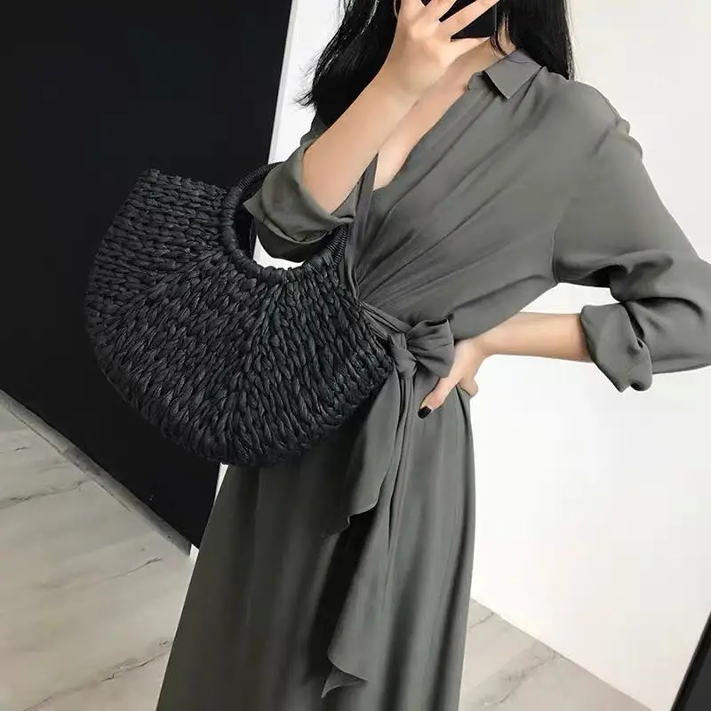 Elegant Vintage Dress Women Long Sleeve Dresses 2019 Spring With Sashes V Neck Casual Fashion S M L XL | Женская одежда