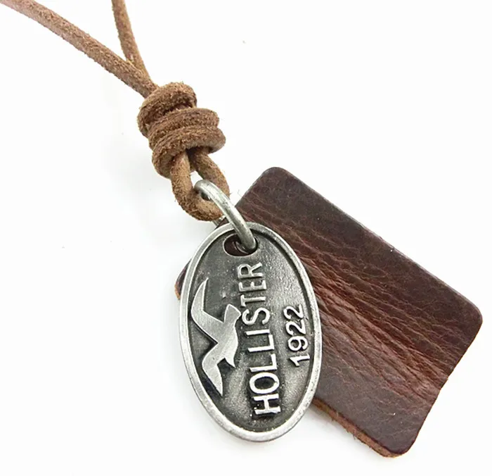 Genuine Leather Necklace Vintage Jewelry Women Fashion European Brand Key Pendant Necklaces Men VLN399 | Украшения и аксессуары