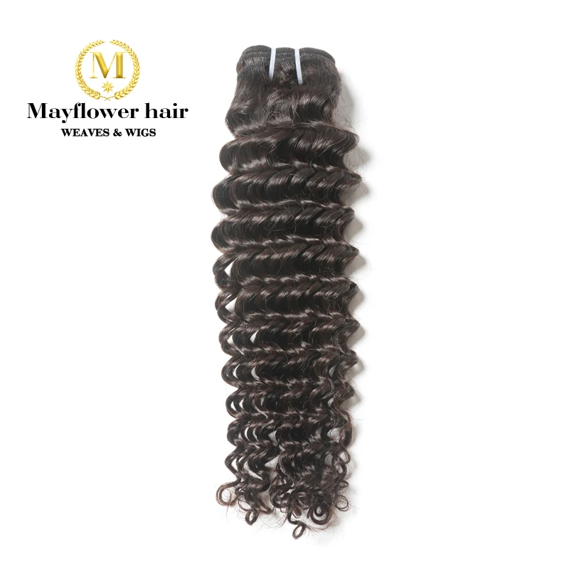 Mayflower 1/2/3/4 bundles 100% Unprocessed Virgin Malaysian hair Deep wave natural color Full cuticle hair weft 12-26  M Density