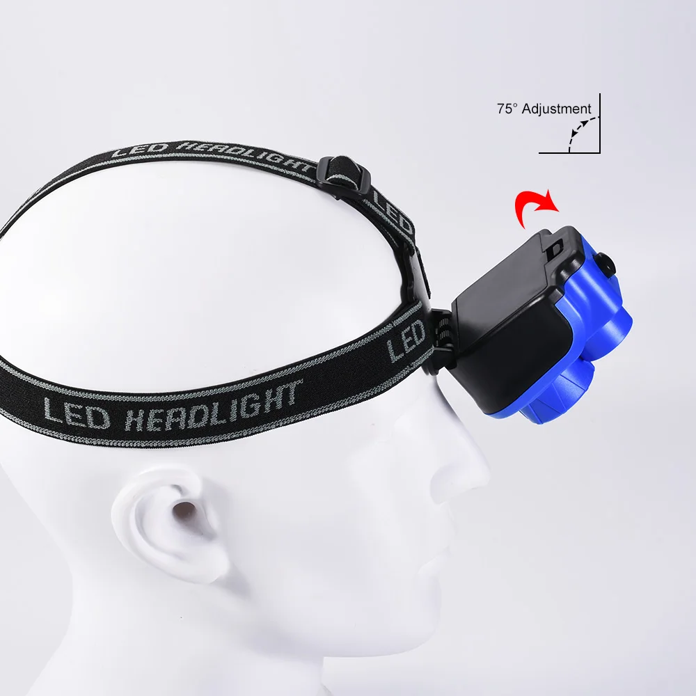 GIJOE led head light plastic cob headlamp 2019 new use 3*AA battery mini 2 bulbs by 1 switch waterproof camping | Освещение