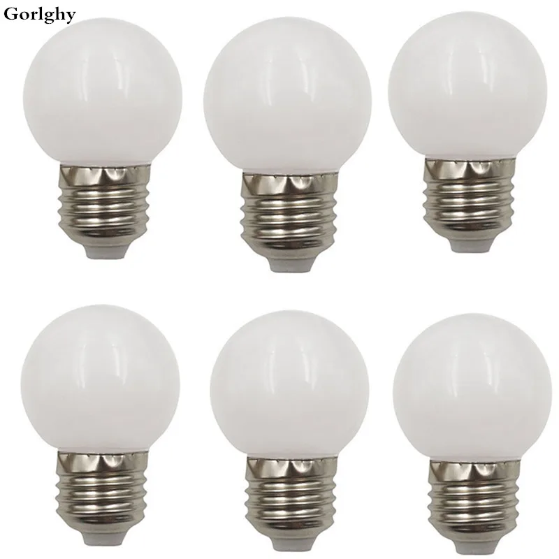 6 шт./лот G45 2 Вт Led глобус Свет E27 белый корпус светодиодные лампы теплый холодный