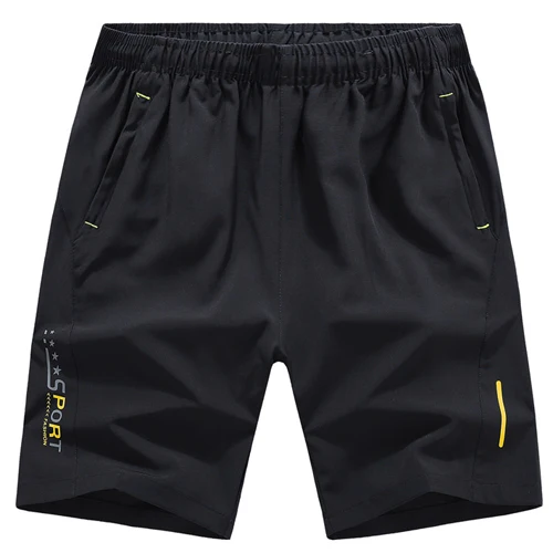 Black 1 Большие размеры 9XL 10XL быстросохнущие шорты мужские летние резинка на талии пляжные шорты Мужская дышащая спортивная одежда в стиле кэжуал короткие мужские шорты - Цвет: Black 1