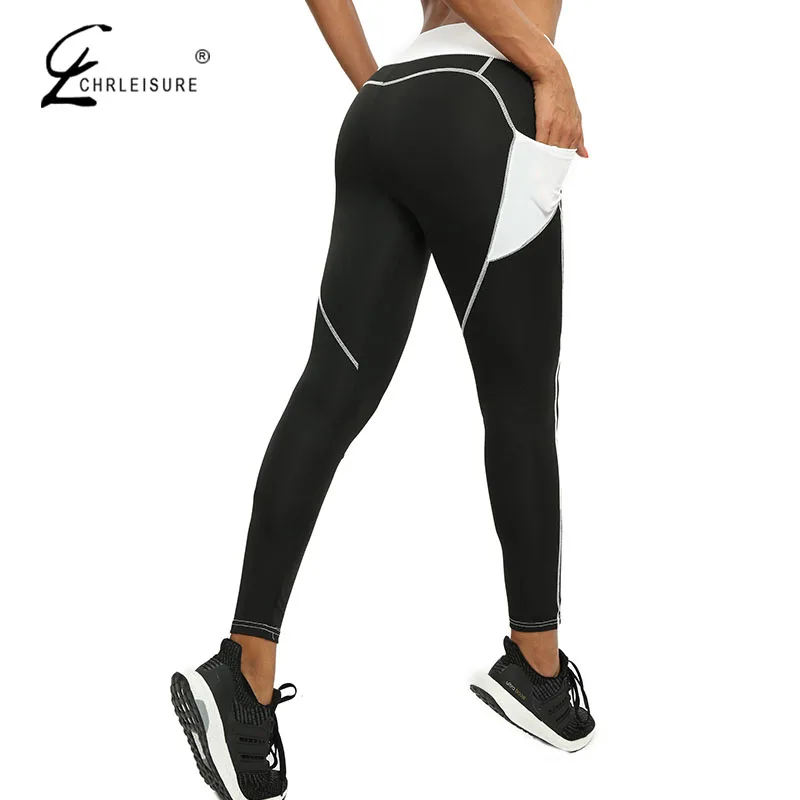 Женские леггинсы с высокой талией CHRLEISURE тренировочные эффектом пуш ап джеггинсы