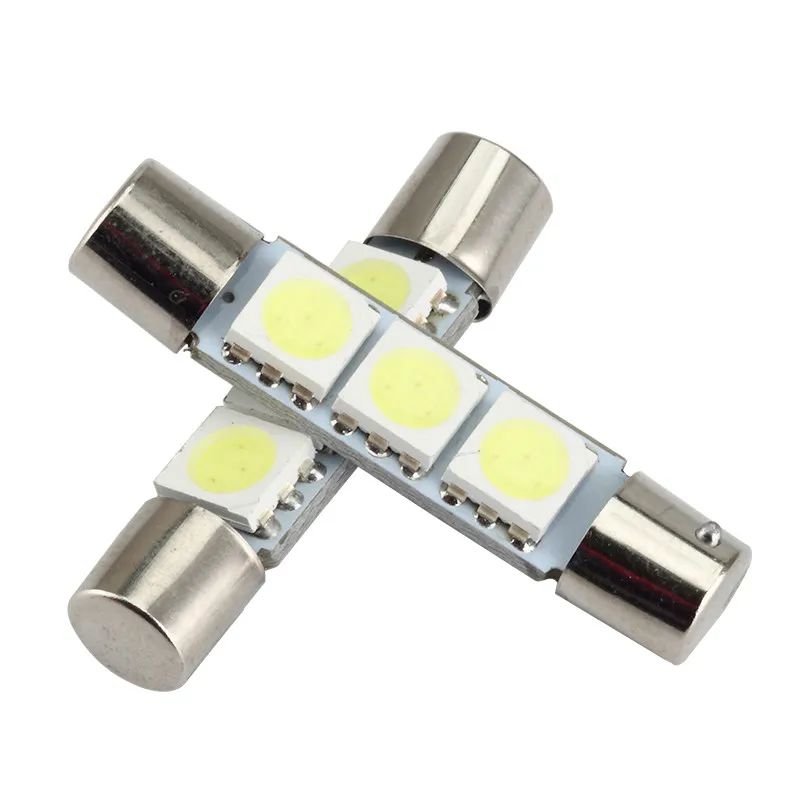10 шт. прожектор Festoon Dome T6.3 28 мм 31 3 SMD 5050 Светодиодный светильник 3smd лампа
