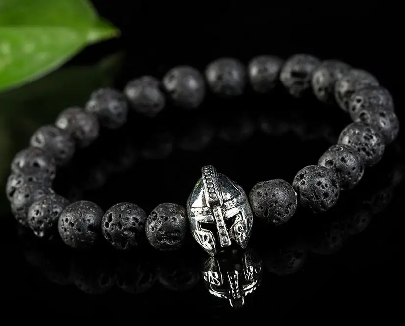 Римский рыцарь Спартанский воин шлем гладиатора браслет камень из бисера Шарм