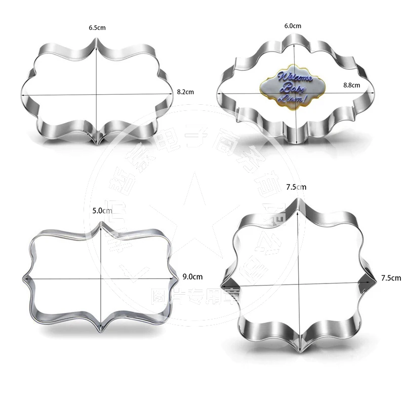 8 Designs Stainless Steel Cookie Cutter Vintage Plaque Frame Set Biscuit Mold Cake Decoration Kitchen Gadgets | Дом и сад