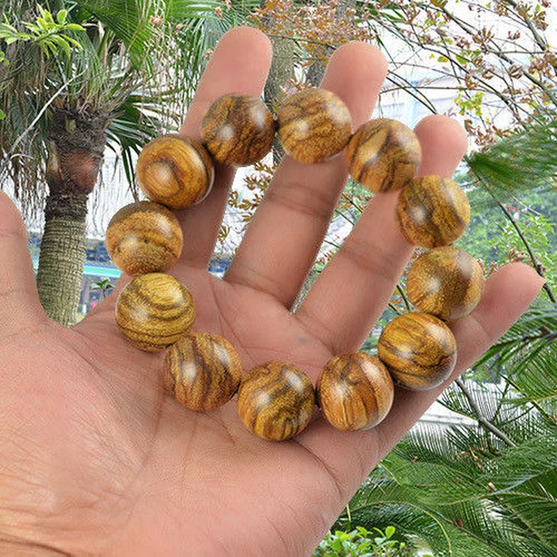 MOROW Fashion Handmade Women Mens Natural Agar-wood Sandalwood Round Buddha Beads Charm Bracelet Jewelry 1.2 to 2.0cm for Gift | Украшения