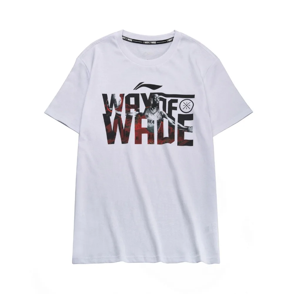 Li-Ning Мужская баскетбольная Футболка с принтом Wade 100% хлопок дышащая Стандартная