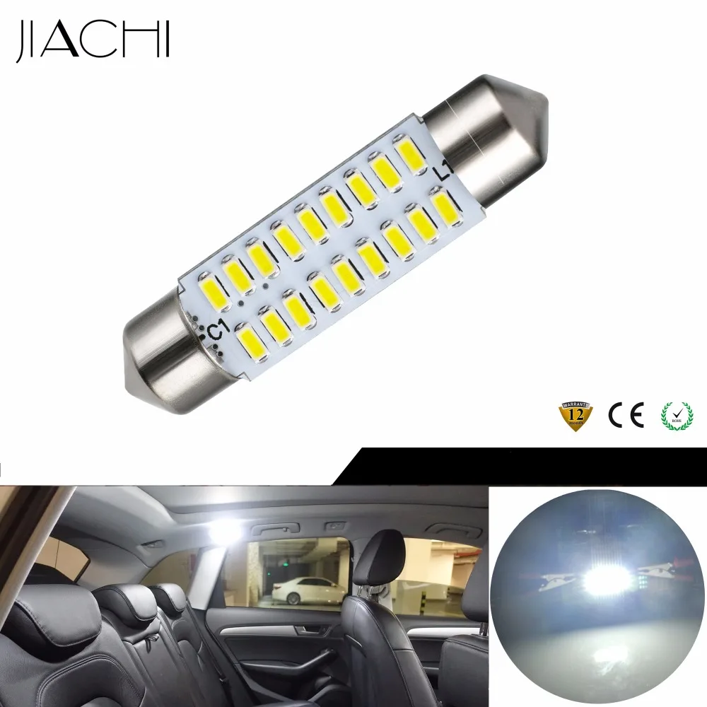JIACHI 100 x Автомобильная интерьерная лампа Festoon C5W 6451 41 мм 42 светодиодный светильник