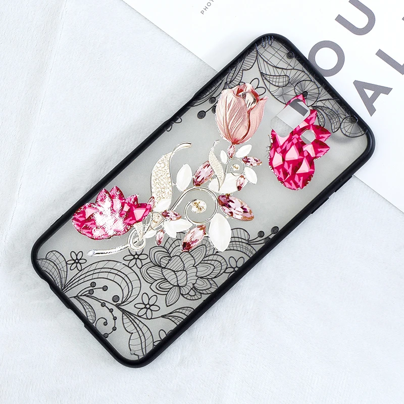 3D цветок цветочный кружево чехол на Samsung galaxy j6+/j6 plus sm j610 case cover чехлы красивый