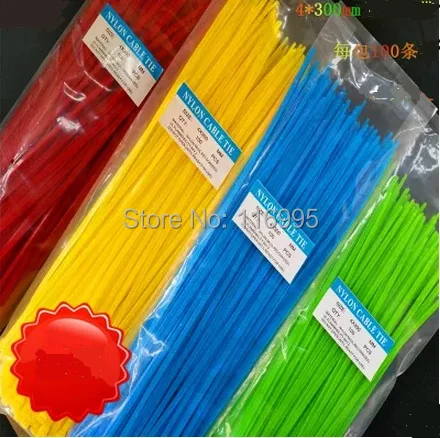 Бесплатная доставка 200 шт. самоблокирующиеся Нейлоновые кабельные стяжки/4*300 мм белые