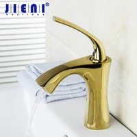 solid brass faucet golden polished bathroom basin faucet deck mounted vanity mixer tap torneira plumbing fixture