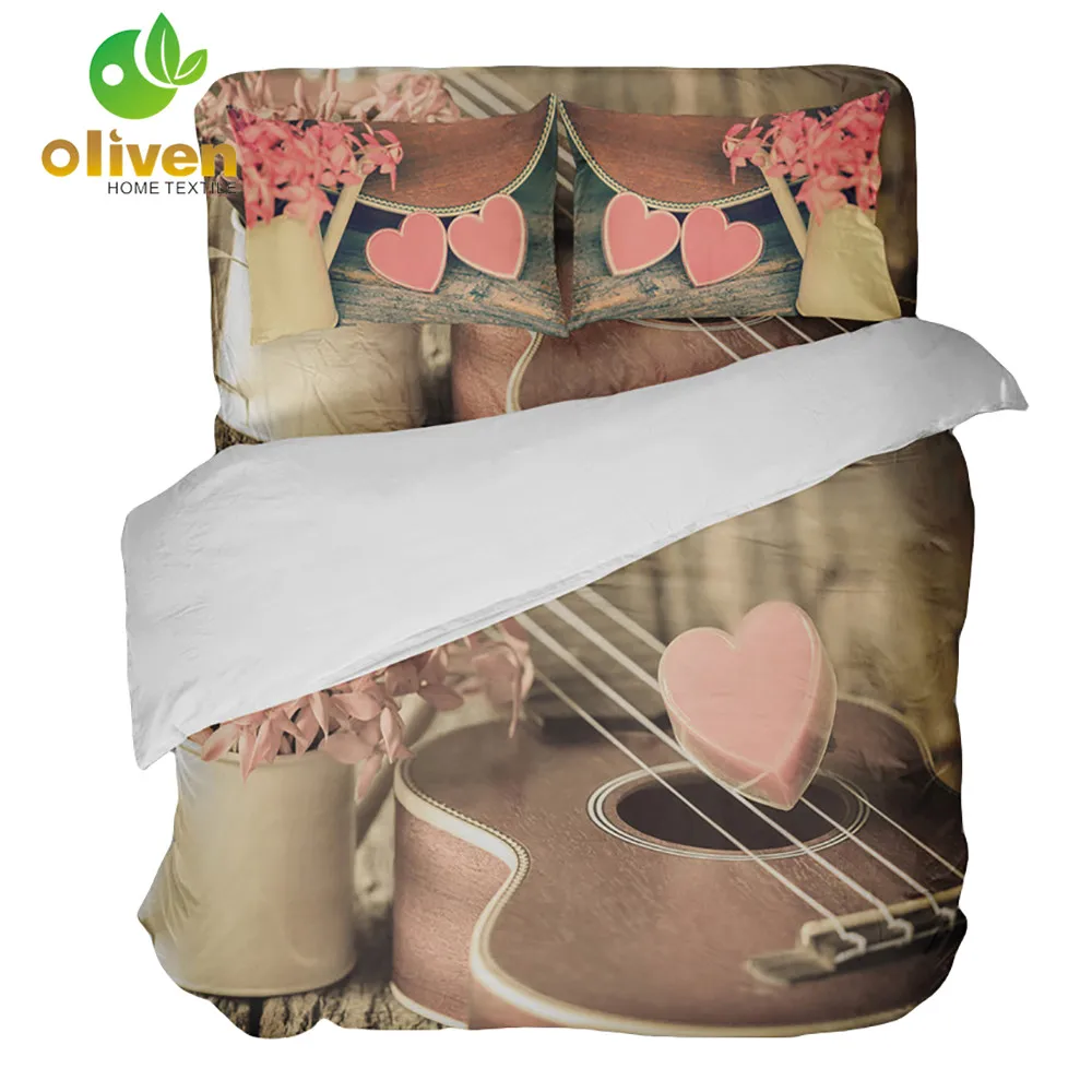Музыкальная Note Романтический постельных набор пододеяльников для скрипки и